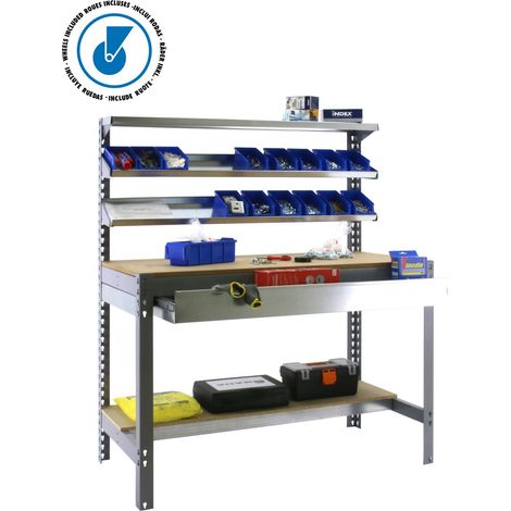 Simonrack Établi de travail moderne gris et bois (1/3)
