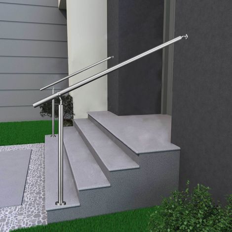 Océan Kit garde-corps 120cm - inoxydable 201 - Argenté - Aspect brossé - pour entrée de jardin ou de maison - Usage intérieur/extérieur (1/5)