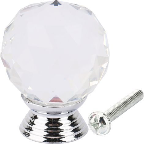 1PCS 30mm Ball Shape Crystal Glass Pull Handle Cabinet Drawer Cupboard Knob (Transparent) (1/5)