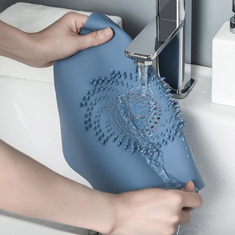 Tapis de Drainage Solide en Silicone Bleu Anti-bouchage Coupe Facile et Protection Les Mauvaises Odeurs pour Bain et Baignoire (1/4)