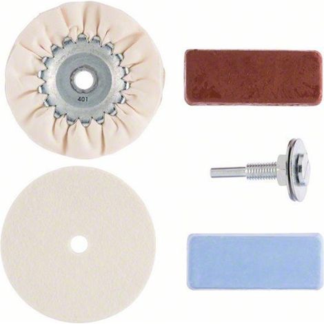 Bosch Polier-Set Polier-Set (Polierfilz, Schwabbelscheibe, Spanndorn, Polierpasten) (1/3)