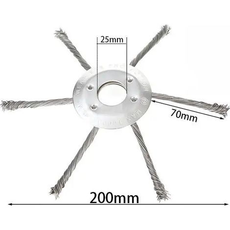 (A2)Tête de coupe-bordures en fil d'acier, roue universelle antirouille pour tondeuses à gazon, 7/8/9 pouces, 1 pièce. (1/5)