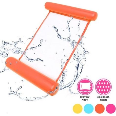 Hamac Gonflable Piscine 4 en 1 Bouée Matelas Gonflable Facile pour Adultes Chaise de Lit Flottant Portable d\\'eau Orange (1/4)