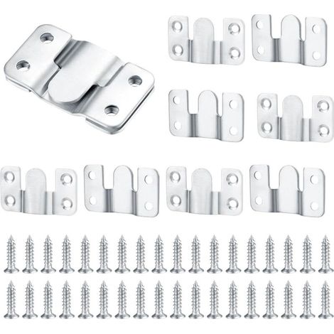 10 Pièces Support Montage Encastré Dissimulé, Supports Suspension Emboîtement Robuste, Connecteur de Meubles, Matériel Suspension Mural Acier Inox Suspendu pour Photos, Miroirs, Sffichage d'image (1/4)