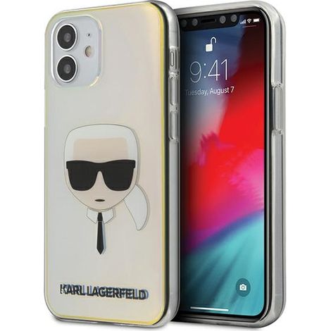 Custodia rigida multicolore Karl Lagerfeld KLHCP12SPCKHML per iPhone 12 mini 5.4 con testa iridescente di Karl (1/5)