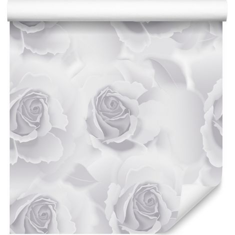 Papier peint Roses grises pour salon et chambre 50x1000 cm (1/5)