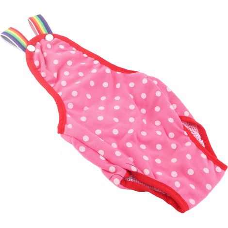 Culotte Hygiénique Chienne - Coton Réutilisable Lavable - Protection Périodes Chaleurs - Pour Petits Chiens - Taille XS Rouge (1/5)