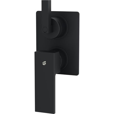 BERNSTEIN Grifo mezclador de ducha empotrado de pared Latón Negro mate 2 salidas + cuerpo base, 10x22x6cm (AnxAlxPr), LAVOA Negro mate