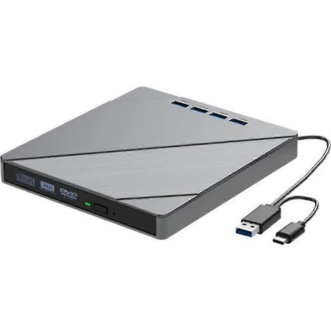Lecteur/graveur CD/DVD externe 7 en 1 pour ordinateur portable, ports USB 3.0. (1/5)