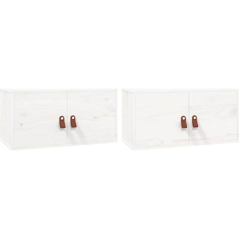 Maison Exclusive - Pensili 2 pz Bianc60x30x30 cm in Legno Massello di Pino (1/5)