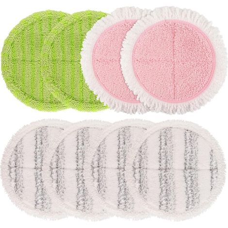 Set mit 8 Mikrofaser-Ersatzpads, kompatibel mit Livingston Steam Twister, 16 cm Reinigungspads für schwimmende Dampfmopps