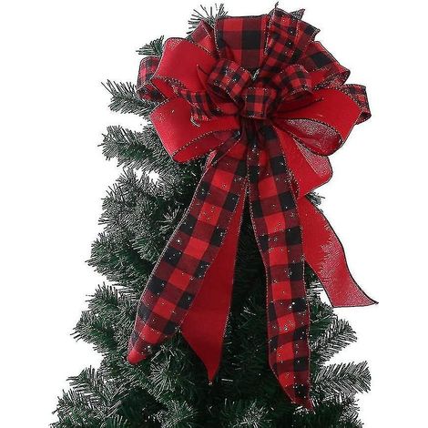 Nœud décoratif rouge en ruban pour sapin de Noël, guirlande décorative (bl) (1/5)