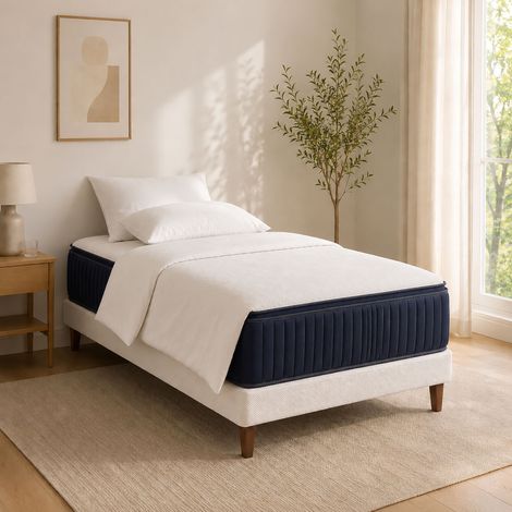 Ensemble matelas 90x190 + sommier + couette et 2 oreillers - VICTOIRE (1/5)