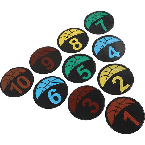 Cônes d'entraînement plats numérotés 1 à 10 pour sports d'agilité, football et basketball (1/5)