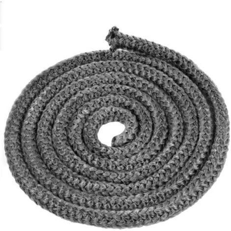 Joint Tressé pour Insert et Poêle, 12mm x 2,5m Joint en Fibre , Joint Réfractaire, Joint Insert Cheminée pour Poele a Bois, Cheminée, Chaleur, Résistante à 600°C (1/4)