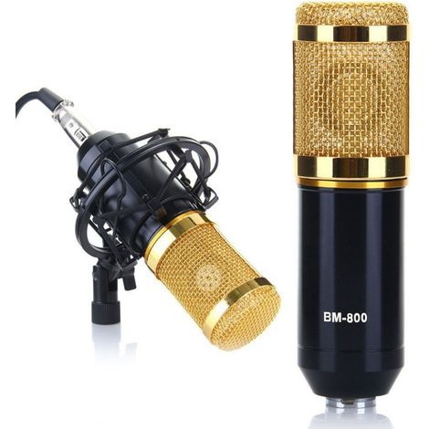 Microfone Condensador Profissional BM-800 - Alta Sensibilidade, Baixo Ruído, Áudio Nítido  Compatível com PC, Laptop, Smartphone para Gravação