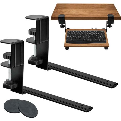 Support Clavier Coulissant - Acier Épaissi - Pince En C - Ergonomique Pour Bureau - Installation Rapide (1/5)