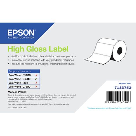 Epson High Gloss Label - Continuous Roll: 102mm x 33m 7113753