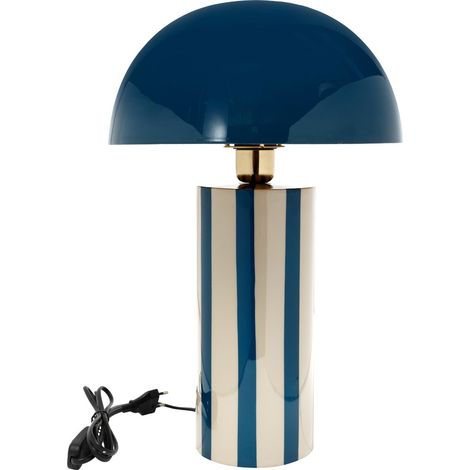 Lámpara de sobremesa seta de metal azul a rayas 47 cm (1/5)