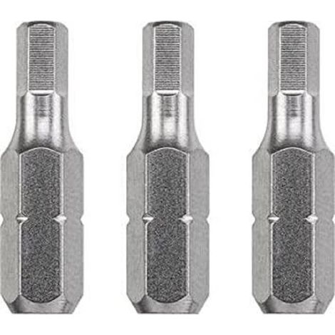 punte per cacciavite - Acciaio industriale - Esagonale da 4,0 mm - Lunghezza 25 mm - Norma ISO 1173 - Per trapani elettrici - Argento (1/3)
