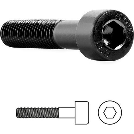 tornillo rosca metal allen din 912 negro metrica m-12 largo 140mm