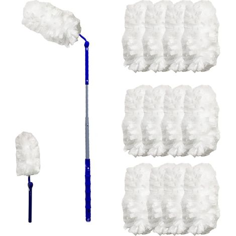 Kit de recharge pour plumeau multi surfaces 180° Duster avec manche allongé 1 long + court 15 recharges (1/5)