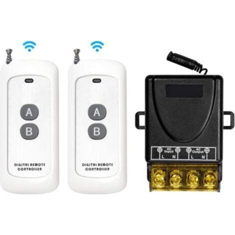 Interruttore remoto wireless, AC 110V/220V/230V/240V, interruttore telecomandato RF, modulo ricevitore RF wireless a 433 MHz per pompe d'acqua e settori della sicurezza (1/5)