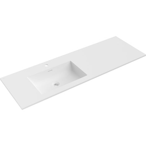 Mexen Otis lavabo empotrado en encimera izquierda 141 x 46,5 cm, blanco mate - 25181401L (1/3)