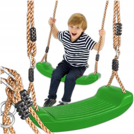 Gartenschaukel für Kinder, Brettsitz, Bank an Seilen, Grün