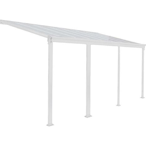 HOME DELUXE - Terrassenüberdachung SOLIS - Weiß - B/T/H: 618 / 625 x 303 / 300 x 278 / 226 cm - inkl. Hohlkammerplatten, Montagematererial I Carport Pavillion Pergola Terrassendach Pergola Überdachun