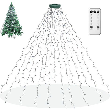 Guirlande Lumineuse de Noël Blanc Froid, 2m 400 LED Fairy Lights 8 Modes d'Eclairage, Fonction Mémoire pour Intérieur Extérieur Fenêtre Noël Mariage Anniversaire Maison Chambre Jardin Patio (1/5)