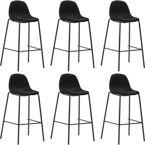 Barhocker 6 Stk. Schwarz Stoff