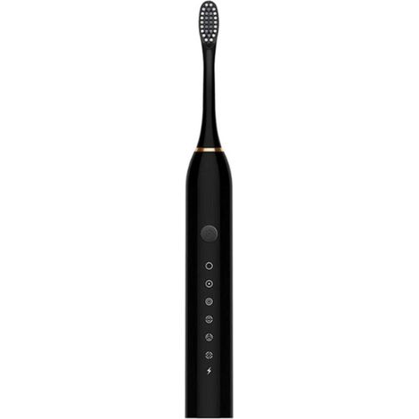 Spazzolino elettrico portatile, impermeabile e ricaricabile per la pulizia dei denti a casa e in bagno (nero) (1/5)