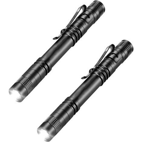 2 Pack High Power Flashlight with Pen Clip, Mini Multifunction Pen Light, Aluminum Alloy, Waterproof, Flashlight for Outdoor 9cm (1/5)