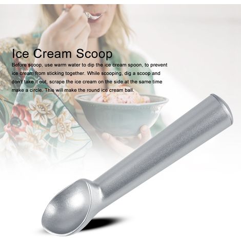 Eiskugellöffel aus antihaftbeschichteter Aluminiumlegierung, Wassermelonen-Fruchtkugellöffel, silberner Melonenlöffel, praktisches Küchenutensil. (1/5)