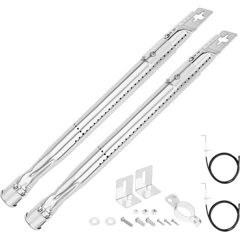 GFTIME Brûleur 35,56 à 50CM Tube pour Char-Broil, Blooma, Campingaz, Brinkmann, Perfect Flame, Uniflame, Lowes, Pièce de Rechange en Acier Inoxydable Universelle pour Barbecue à gaz, 2 Paquet (1/5)