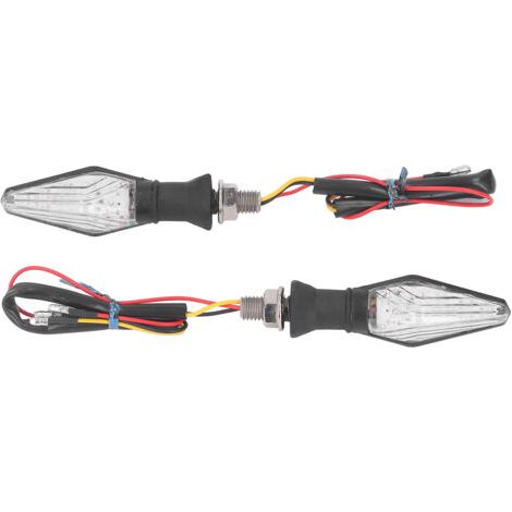 Akozon Clignotant Moto Universel, 2pcs 12V Moto Clignotants Double Face Bleu Jaune Led Indicateurs Noir. (1/5)