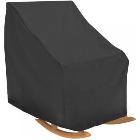 QORVA-Housse de chaise de jardin imperméable noire, 70 x 83 x 99 cm, 210D, avec cordon de serrage réglable, protection UV, résistante à l'usure, adaptée aux meubles de jardin 210D, avec sac de rangeme (1/4)