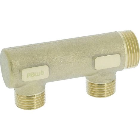 Collecteur borgne en laiton 2 sorties 1/2" mâle à portée plate certifié ACS chauffage et sanitaire - THERMADOR COLS202P