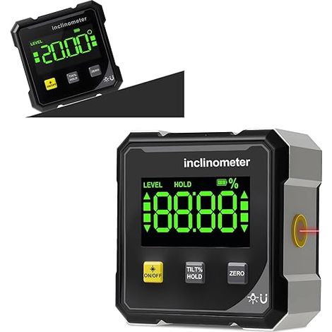 Digital Angle Protractor, Magnetic Digital Spirit Level 4 Sides with LED Display, Digital Inclinometer, Angle Protractor for Woodworking, Construction, DIY (1/5)