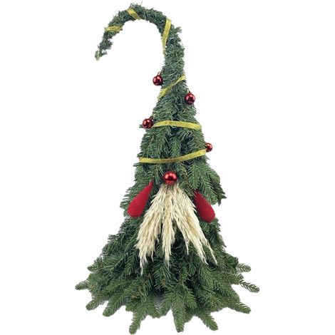 Künstlicher Mini-Weihnachtsbaum, 40 cm (15,7 Zoll), niedlicher alter Mann, künstlicher Tischweihnachtsbaum mit Holzsockel für die Weihnachtsdekoration zu Hause (1/2)