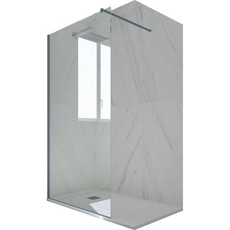 Duschwand Walk In pvc  cm Klarglas Marineblau Kolors