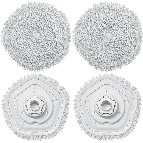 BEBUSINGOTO 4PCS Chiffons pour Dreame W10/W10 Pro de Rechange pour aspirateur Robot, Lavable Tampon de Vadrouille, Parfait pour Tous Les Types de sols (1/5)