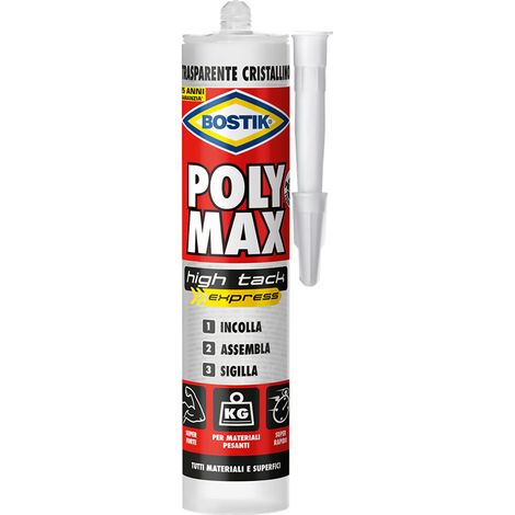 Adesivo Sigillante Universale Hte Cristal Bostik Poly Max 300 gr