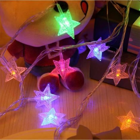 Corde de lumière décorative de Noël de 4m 28LED imperméable à l'eau RVB UE prise AC220-240V - étoile (1/4)