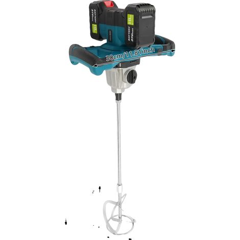 Malaxeur à mortier, moteur sans balais de 1200W, contrôle à 6 vitesses, Bleu, UE (1/2)