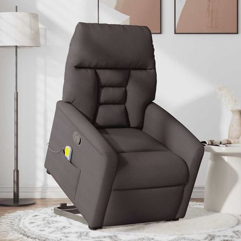 Maison Exclusive - Massagesessel mit Aufstehhilfe Dunkelbraun Sto
