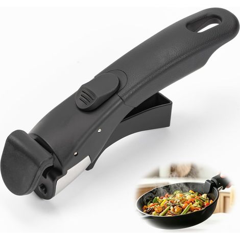 Poignée de Casserole Amovible Universelle, Accessoire Anti-Brûlure pour Poêle à Lait et Wok