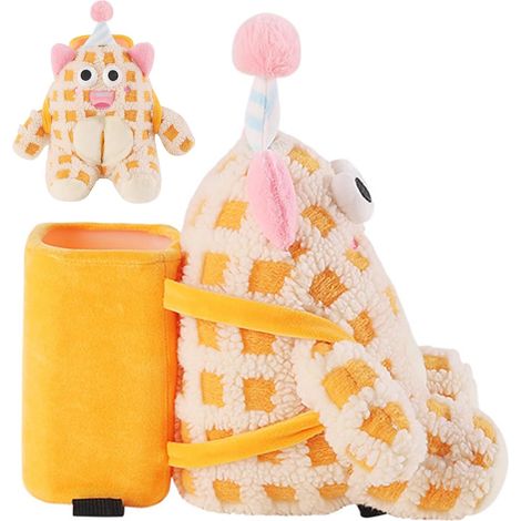 Poubelle de voiture - 2 en 1 en peluche - boîte de rangement pour accoudoir (1/5)