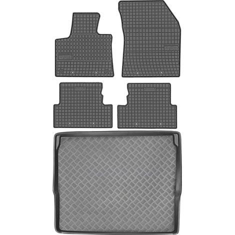 Ensemble de tapis de sol en caoutchouc pour Peugeot 3008 II Crossover à partir de 2016 + tapis de coffre